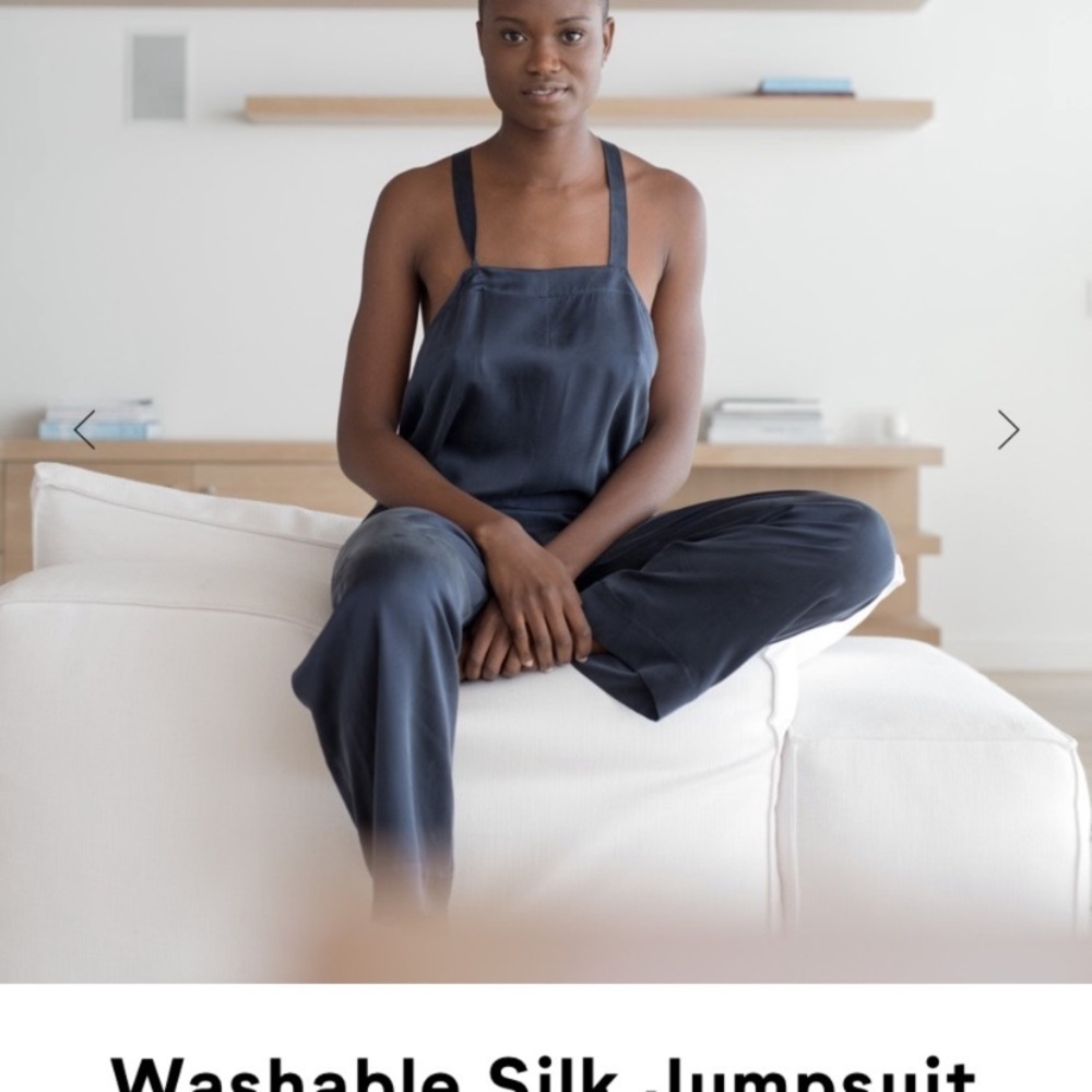 Lunya washable silk jumpsuit in white